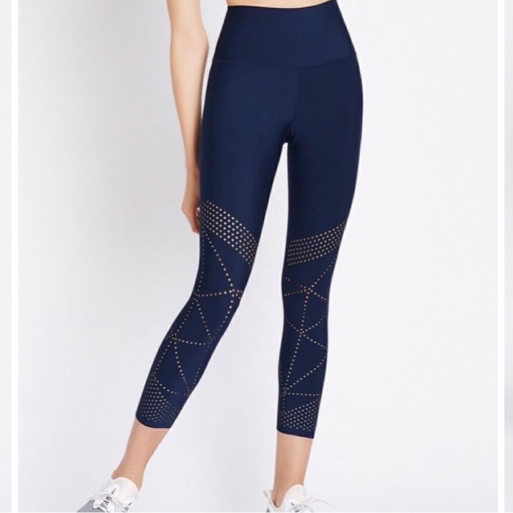 Nimble activewear studio to street 7/8 laser cut leggings Navy